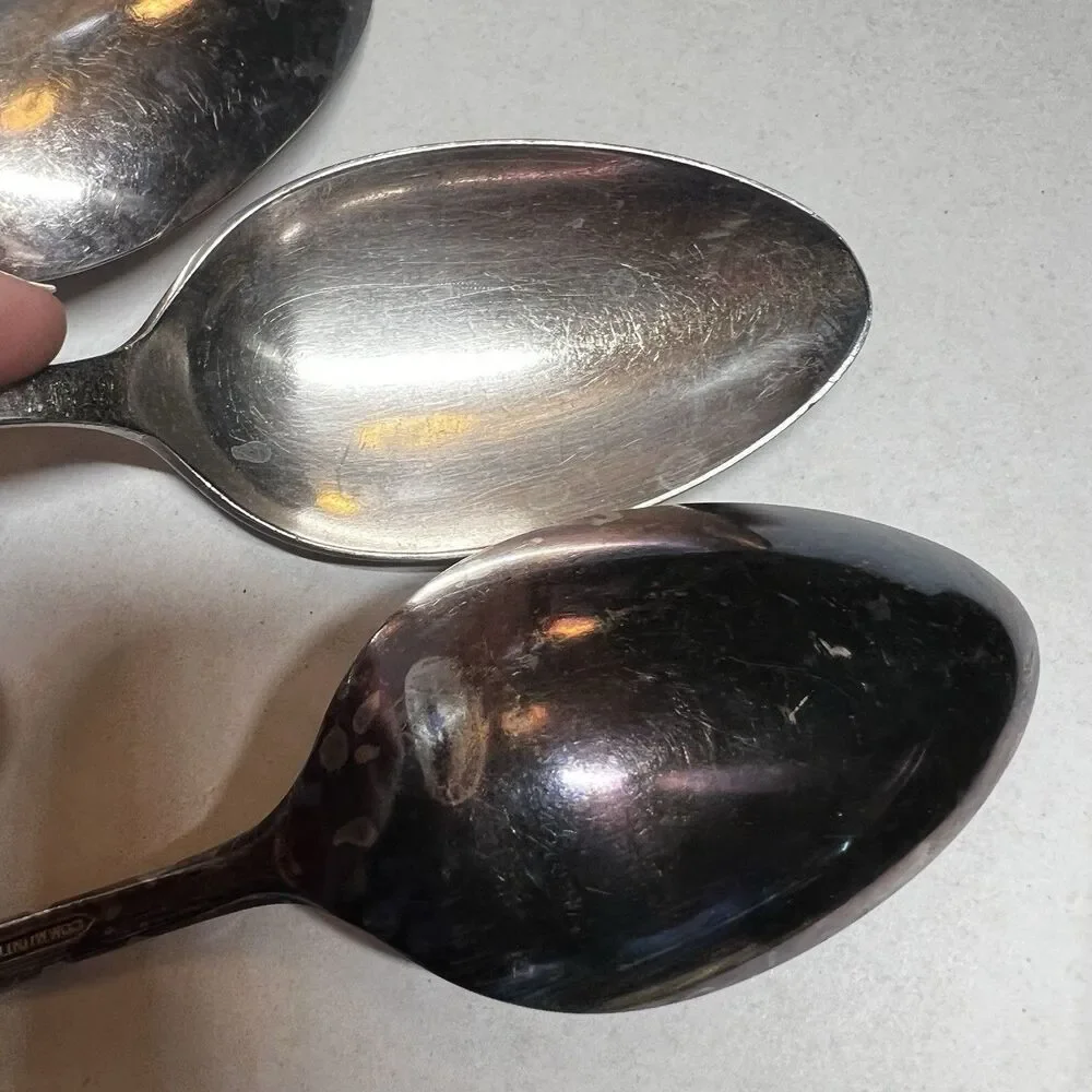 Oneida 1923 BIRD OF PARADISE Antique Silverplate Serving Spoons Set of 6